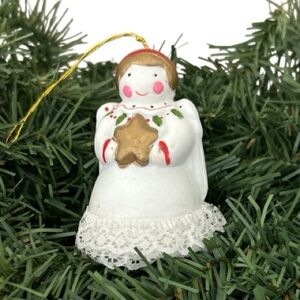 Vintage 1986 Jolly Jingles Porcelain Angel Bell Christmas Ornament